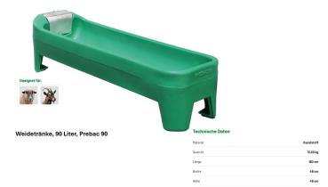 Preview: Weidetränke, 90 Liter, Prebac 90